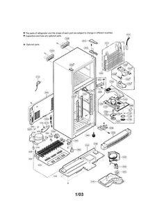 Cabinet Diagram and Parts List for LRTBC1821BS  LG Refrigerator