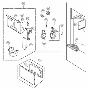 Dispenser Parts Diagram and Parts List for 73063 ASTCSE0 LG Refrigerator