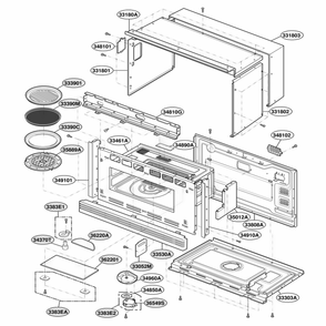 Oven Cavity Parts Diagram and Parts List for SCB2000CCC ABSLGEU LG Range