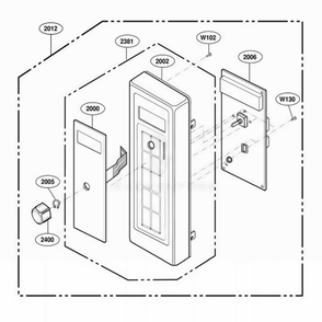 Control Panel Parts 2 Diagram and Parts List for DFS11EA ASTQMTR LG Range