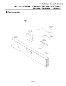 Panel Assembly Diagram and Parts List for DUA217TT ASTEEUS LG Dishwasher