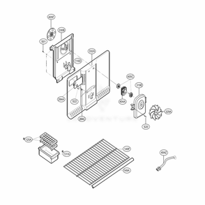 Freezer Parts Diagram and Parts List for 69919 AWB3SER LG Refrigerator
