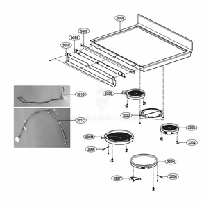 Cooktop Parts Diagram and Parts List for LDE4411ST ASTLLGA LG Range