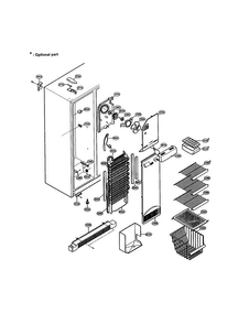 Freezer Compartment Diagram and Parts List for LRSPC2051AB  LG Refrigerator
