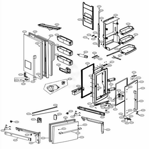 Part Location Diagram of AED74392705 LG HANDLE ASSEMBLY