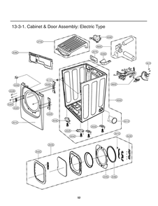 Cabinet And Door Assembly Diagram and Parts List for RV1398AS ABWEEUS LG Dryer