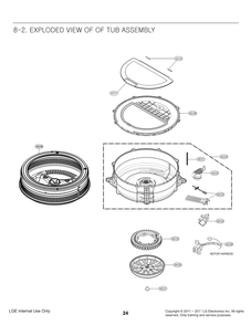Tub Assembly Diagram and Parts List for WD200CB BBLEEUS LG Washer