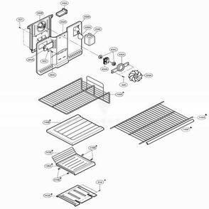 Freezer Parts Diagram and Parts List for 73964 ABICSEA LG Refrigerator
