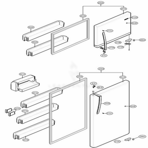 Door Parts Diagram and Parts List for 68039 AWBCSE8 LG Refrigerator