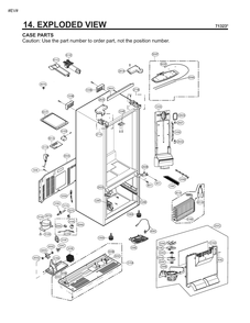 Case Parts Diagram and Parts List for GM-F223RQXM ASWCSE2 LG Refrigerator