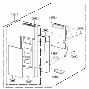 Control Parts Diagram and Parts List for 80049 CBKESEA LG Range