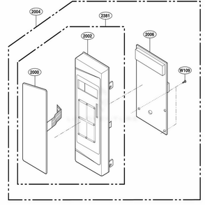 Controller Parts Diagram and Parts List for 66102 CWHESEA LG Range