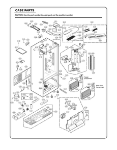 Case Parts Diagram and Parts List for GR-J318LSTM ASTCSE2 LG Refrigerator