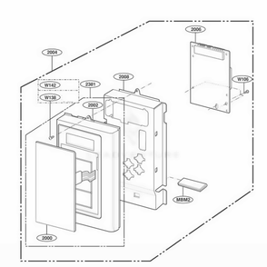 Controller Parts Diagram and Parts List for 80012 CWHESEA LG Wall Oven