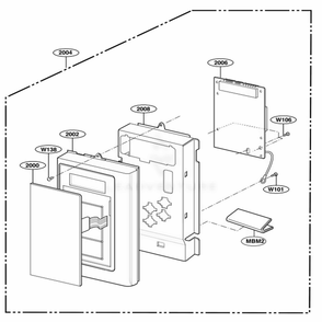 Controller Parts Diagram and Parts List for MH6150XLT ABSEWRP LG Range