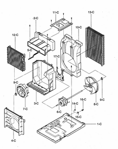 Air Handling/cycle Parts Diagram and Parts List for 58074126400  Kenmore Air Conditioner