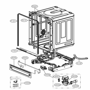 Main Diagram and Parts List for LSDF9962ST ASTEEUS LG Dishwasher