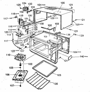 Cabinet Diagram and Parts List for 7218883880  Kenmore Microwave