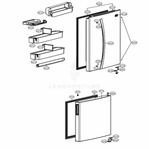Door Parts Diagram and Parts List for 78049 AWBCSE0 LG Refrigerator