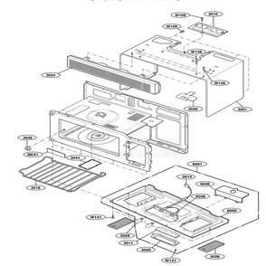 Oven Cavity Parts Diagram and Parts List for MH6150XLT ABSEWRP LG Range