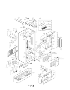 Case Parts Diagram and Parts List for LFX31935ST 01 LG Refrigerator