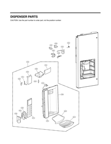 Dispenser Parts Diagram and Parts List for GC-L288NSJF ASTCNA1 LG Refrigerator