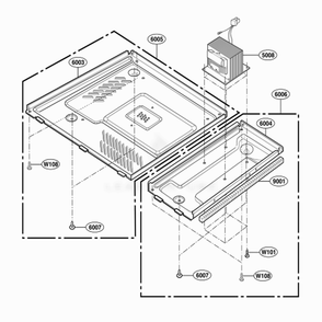 Base Plate Parts Diagram and Parts List for 62469 CBKESEA LG Wall Oven