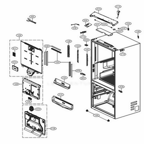 Case Parts Diagram and Parts List for SRFVC2406S ASTCNA0 LG Refrigerator