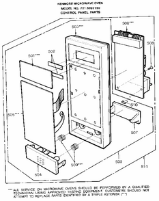 Control Panel Diagram and Parts List for 7218923190  Kenmore Microwave