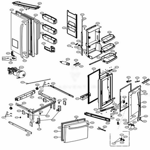 Door Parts Diagram and Parts List for 74073 ASTCSE0 LG Refrigerator