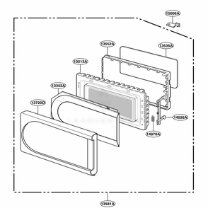 Door Parts Diagram and Parts List for JES1358WJ CWHEGEU LG Range