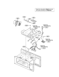 Interior Parts Diagram and Parts List for MV1501BQ  LG Microwave