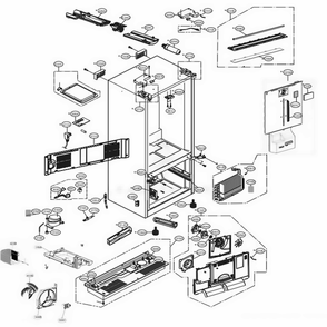 Case Parts Diagram and Parts List for LFXS28968D ASBCNA4 LG Refrigerator