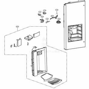 Dispenser Parts Diagram and Parts List for LMX25988ST ASTCNA0 LG Refrigerator