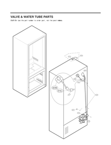 Valve And Water Tube Parts Diagram and Parts List for GC-J288GSXM ASTCNA0 LG Refrigerator
