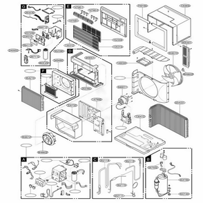 Main Diagram and Parts List for BDE123 AWYAHCI LG Air Conditioner