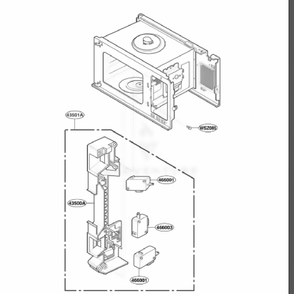Latch Board Parts Diagram and Parts List for GT4185SKB ABKEWRP LG Range