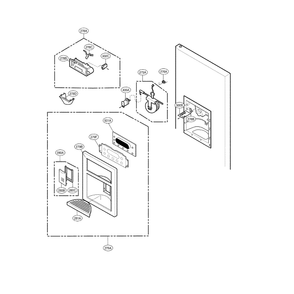 Dispenser Diagram and Parts List for LMX25964ST 01 LG Refrigerator