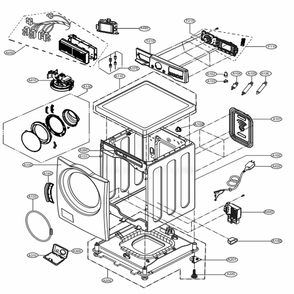Cabinet And Control Panel Assembly Diagram and Parts List for WM4000HBA ABLEUUS LG Washer