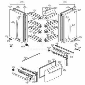 Door Parts Diagram and Parts List for LFC21776D ASBCNA1 LG Refrigerator