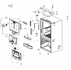 Case Parts Diagram and Parts List for LRFVS3006D ASBCNA0 LG Refrigerator