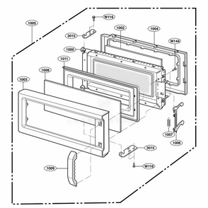 Door Parts Diagram and Parts List for 89942490 ALESEA LG Range