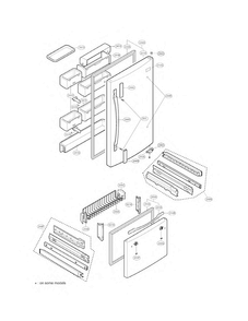 Door Parts Diagram and Parts List for LRDN22725ST  LG Refrigerator