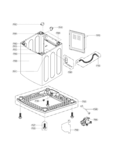 Outer Case Assembly Parts Diagram and Parts List for WT5070CW 00 LG Washer
