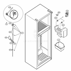 Ice Maker Parts Diagram and Parts List for 79439 AWBCSE3 LG Refrigerator
