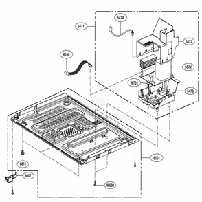 Base Plate Parts Diagram and Parts List for LMC1575ST CS1ELNA LG Microwave