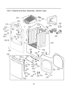 Cabinet And Door Assembly Diagram and Parts List for RV1895HS8 ABSEEUS LG Dryer