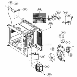 Interior Parts Diagram and Parts List for LMC1575SW CW1EBBY LG Microwave