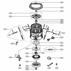 Tub Assembly Diagram and Parts List for WT5680HVA ASSEEUS LG Washer