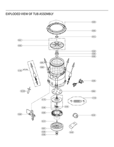 Tub Assembly Diagram and Parts List for 31512 ABWEPEU LG Washer